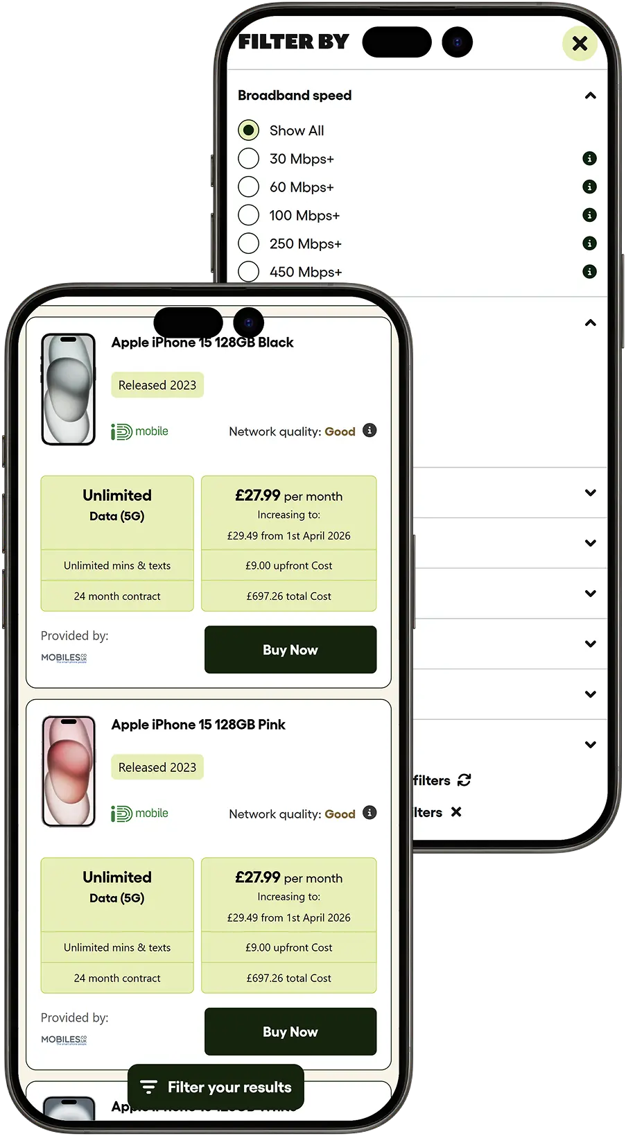 Go Compare's broadband and mobile phones comparison websites.